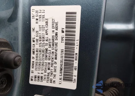 2014 Honda Cr-V Ex from USA, damaged, VIN 5J6RM3H52EL007285